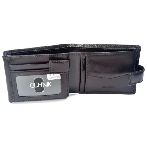 OCHNIK SL-191-89 brązowy portfel męski z licowej skóry – widok z tyłu / OCHNIK SL-191-89 brown men’s wallet in smooth leather – back view