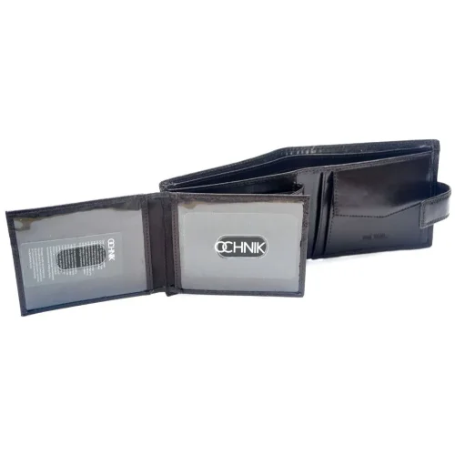 OCHNIK SL-191-89 portfel męski brązowy – wnętrze z kieszenią na monety / OCHNIK SL-191-89 men’s brown wallet – interior with coin pocket