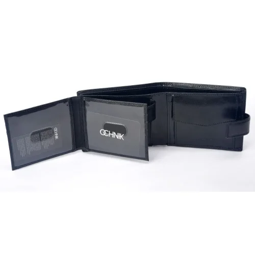 OCHNIK SL-191-99 czarny skórzany portfel męski
