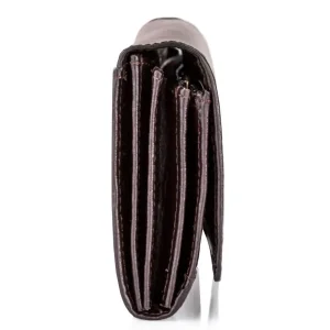 Przód portfela damskiego OCHNIK SL-125-89 w kolorze brązowym / Front view of OCHNIK SL-125-89 women’s wallet in brown leather