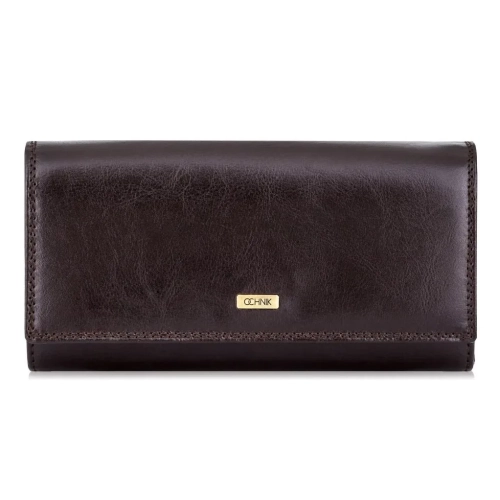 OCHNIK SL-125-89 brązowy portfel damski ze skóry naturalnej / OCHNIK SL-125-89 brown women’s leather wallet in genuine l