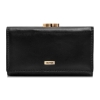 OCHNIK SL-128-99 czarny skórzany portfel damski – widok z przodu | OCHNIK SL-128-99 black leather women’s wallet – front