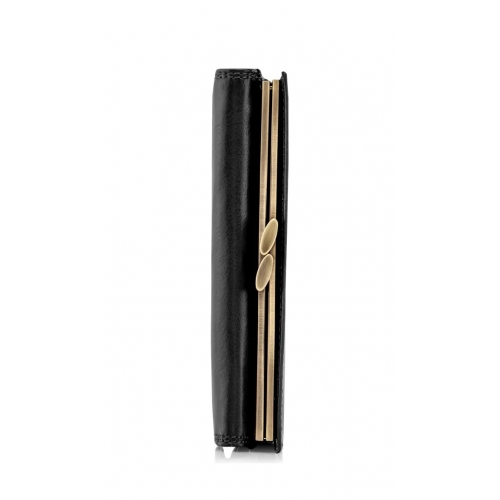 Średniej wielkości portfel damski OCHNIK SL-128-99 czarny – wnętrze z przegródkami | Medium-sized OCHNIK SL-128-99 black women’s wallet – interior with compartments
