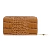 Skórzany portfel damski OCHNIK z tłoczeniem na wzór krokodyla, kolor koniakowy Genuine leather women’s wallet OCHNIK with croco embossing, cognac color