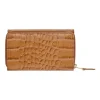 OCHNIK portfel damski PORES-0518 dwukomorowy w kolorze koniakowym croco / OCHNIK PORES-0518 dual-compartment women’s wallet, cognac croco