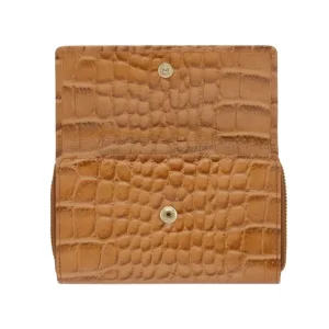 Skórzany portfel damski OCHNIK PORES-0518 z suwakiem i zatrzaskiem / OCHNIK PORES-0518 women’s leather wallet with zipper and snap closure