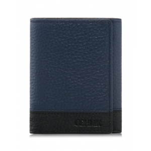 OCHNIK mały portfel unisex skórzany niebiesko-czarny – widok z różnych stron OCHNIK small unisex leather wallet blue-bla