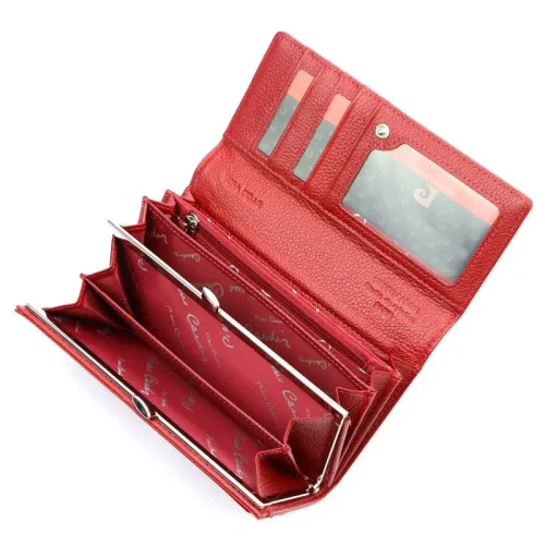 Portfel Pierre Cardin – podwójna kieszeń na monety zapinana na bigiel Pierre Cardin wallet – double coin pocket with clasp closure