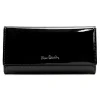 Czarny skórzany portfel damski Pierre Cardin 07 SHINY 100 – klasyczna forma, połysk lakierowanej skóry Pierre Cardin 07 SHINY 100 black women’s leather wallet – classic shape, glossy lacquered leather finish