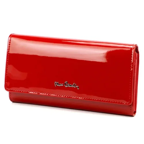 Skórzany portfel damski Pierre Cardin 07 SHINY 100 czerwony z RFID – widok zewnętrzny Pierre Cardin 07 SHINY 100 women’s