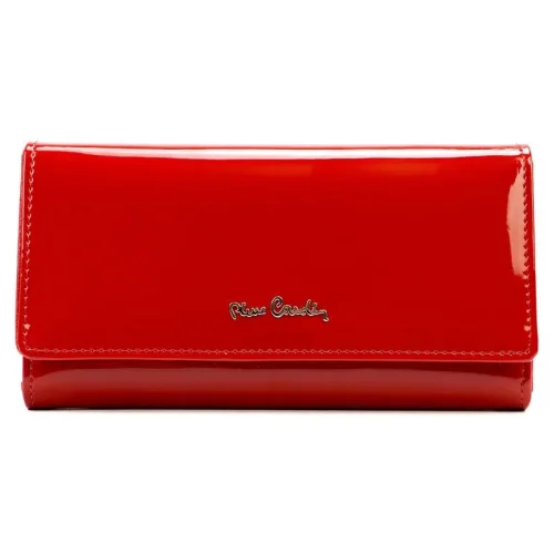 Czerwony skórzany portfel damski Pierre Cardin 07 SHINY 100 – elegancki design Red women’s leather wallet Pierre Cardin 07 SHINY 100 – elegant design
