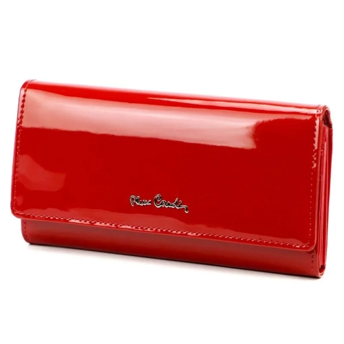 Skórzany portfel damski Pierre Cardin 07 SHINY 100 czerwony z RFID – widok zewnętrzny Pierre Cardin 07 SHINY 100 women’s
