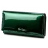 Portfel damski Pierre Cardin zielony lakierowany – widok z przodu Pierre Cardin women’s green patent leather wallet – fr