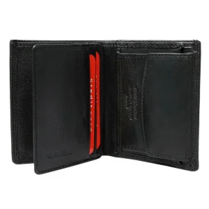 Portfel męski Pierre Cardin 1812 EKO06 czarny – wnętrze, miejsca na karty i bilon / Pierre Cardin 1812 EKO06 black leather wallet – interior with card slots and coin pocket