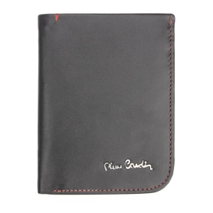 Pierre Cardin 326 czarny skórzany portfel męski z ochroną RFID – widok z przodu / Pierre Cardin 326 black men’s leather