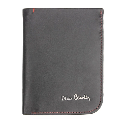 Pierre Cardin 326 czarny skórzany portfel męski z ochroną RFID – widok z przodu / Pierre Cardin 326 black men’s leather