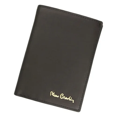 Pierre Cardin 326 MAR portfel męski czarny mat przód Pierre Cardin 326 MAR men wallet black matte front view