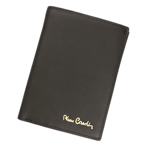 Pierre Cardin 326 MAR portfel męski czarny mat przód Pierre Cardin 326 MAR men wallet black matte front view