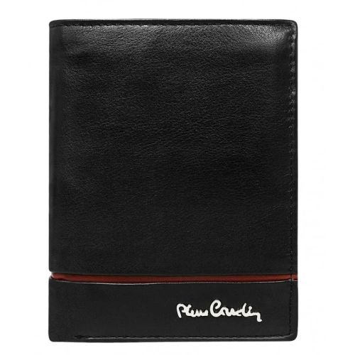 Pierre Cardin 326 czarny skórzany portfel męski z ochroną RFID – widok z przodu / Pierre Cardin 326 black men’s leather