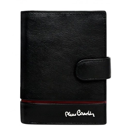 Pierre Cardin 331A Tilak15 czarny skórzany portfel męski – widok z przodu / Pierre Cardin 331A Tilak15 black men’s leath