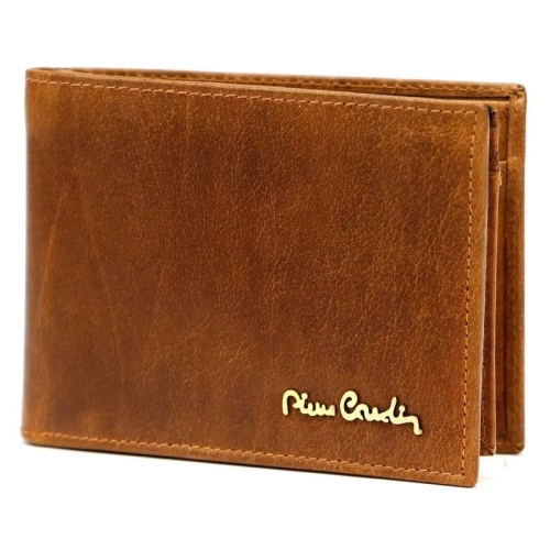Brązowy skórzany portfel męski Pierre Cardin 8806 – widok z przodu | Pierre Cardin 8806 brown men’s leather wallet – fro