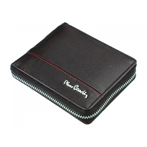 PIERRE CARDIN skórzany portfel  na suwak* TILAK15 8818 ochrona RFID