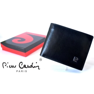 Pierre Cardin 910 Classic czarny portfel męski – widok z przodu i pudełko / Pierre Cardin 910 Classic black men’s wallet