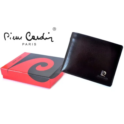 Pierre Cardin 910 Classic brązowy portfel męski – widok z przodu i pudełko / Pierre Cardin 910 Classic brown men’s wallet – front view with box