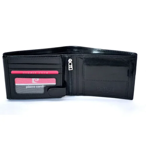 Pierre Cardin 910 Classic czarny portfel męski – wnętrze rozłożone / Pierre Cardin 910 Classic black men’s wallet – open interior view