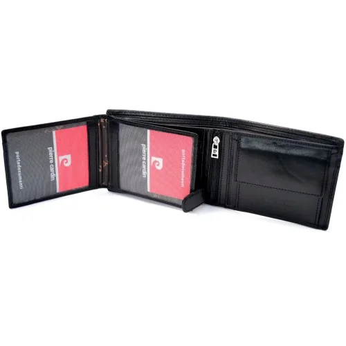 Pierre Cardin 910 Classic czarny portfel męski – układ przegródek / Pierre Cardin 910 Classic black men’s wallet – card and bill compartments