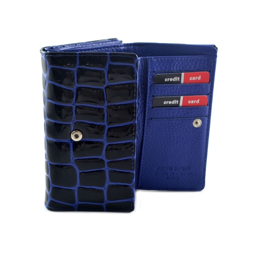 PIERRE CARDIN skórzany portfel damski COCO 108 niebieski