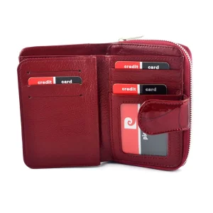 Portfel Pierre Cardin 02 LEAF 115 czerwony widok z przodu | Pierre Cardin 02 LEAF 115 red wallet front view
