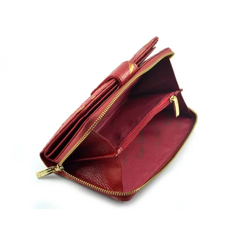 Pierre Cardin Plant 116 czerwony portfel damski kieszeń na monety suwak | Pierre Cardin Plant 116 red women’s wallet coin pocket with zipper