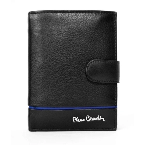 Skórzany portfel męski Pierre Cardin 326A czarny – widok z przodu Pierre Cardin 326A black men’s leather wallet – front