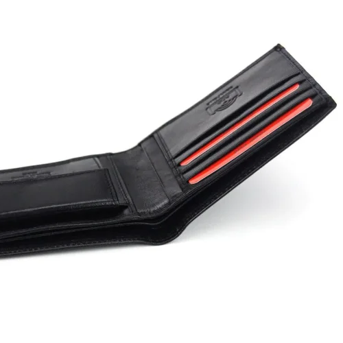 Skórzany portfel Pierre Cardin – wnętrze z miejscami na karty i banknoty Pierre Cardin leather wallet – interior with card and banknote slots