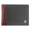 Skórzany portfel męski Pierre Cardin czarny z rudą wstawką slim RFID / Pierre Cardin men’s leather wallet black with cog