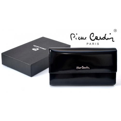 PIERRE CARDIN damski portfel skóra lakierowana - prawie organizer