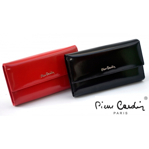 PIERRE CARDIN damski portfel skóra lakierowana - prawie organizer