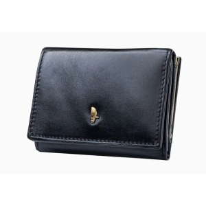 Skórzany portfel damski Puccini Masterpiece MU1701-1 czarny – widok z przodu Puccini Masterpiece MU1701-1 black leather