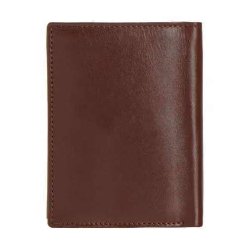 Puccini MU1907 – portfel brązowy otwarty, widok na kieszenie i przegrody / Puccini MU1907 – open brown wallet showing compartments and pockets