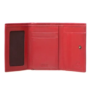 Portfel PUCCINI MU1950 w kolorze czerwonym – widok wnętrza z przegródkami. | PUCCINI MU1950 red wallet – interior view with compartments.