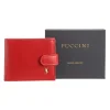 Puccini MU1953 czerwony skórzany portfel damski z ochroną RFID – przód Puccini MU1953 red women’s leather wallet with RF