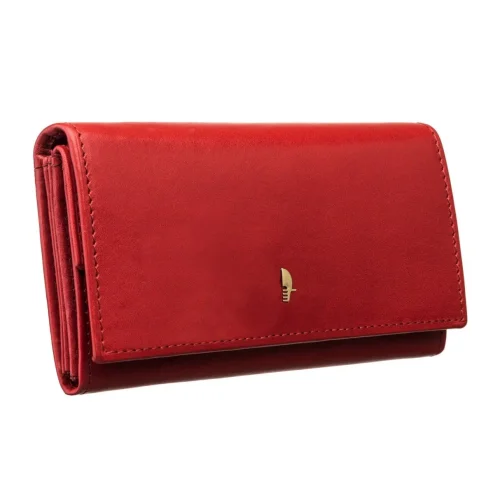 Portfel damski PUCCINI MU1958 3 czerwony z naturalnej skóry – widok z przodu / PUCCINI MU1958 3 red women’s leather wall