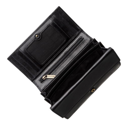 PUCCINI skórzany portfel damski MU1958 1 czarny RFID