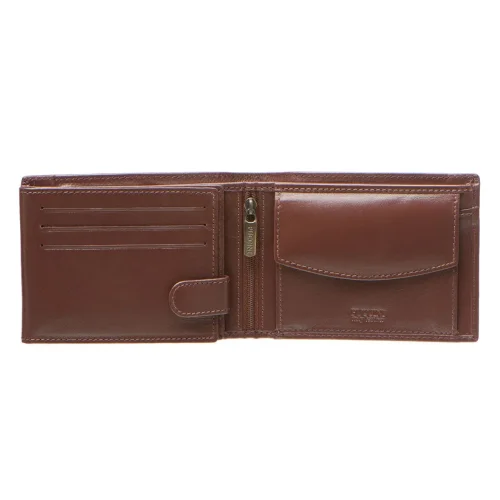 Puccini MU 20438/2 portfel męski skórzany – wnętrze z miejscem na karty i dokumenty / Puccini MU 20438/2 men’s leather wallet – interior with card and document slots
