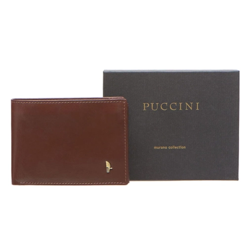 Puccini MU 20438/2 skórzany portfel męski kasztanowy-brąz z ochroną RFID / Puccini MU 20438/2 men’s leather wallet chest