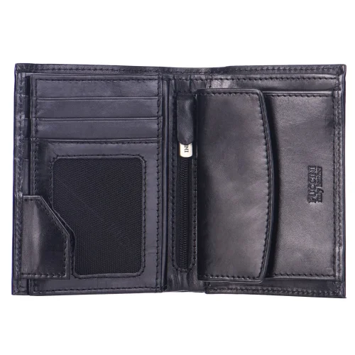Puccini MU7825/1 portfel męski czarny – komory na banknoty / Puccini MU7825/1 men’s wallet – banknote sections