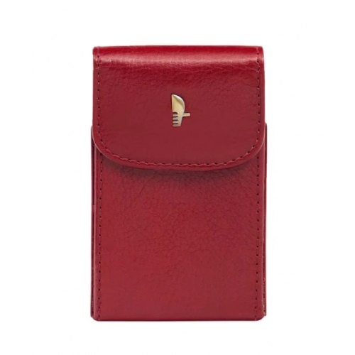 CZERWONE ELEGANCKIE SKÓRZANE ETUI NA KARTY I WIZYTÓWKI