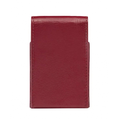 CZERWONE ELEGANCKIE SKÓRZANE ETUI NA KARTY I WIZYTÓWKI