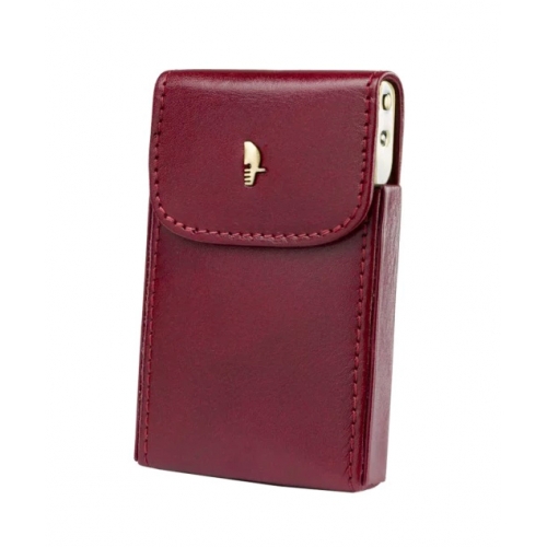 CZERWONE ELEGANCKIE SKÓRZANE ETUI NA KARTY I WIZYTÓWKI